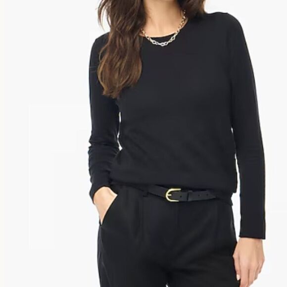 J. Crew Factory L1561 Cotton Teddie Sweater NWT/small hole  size XXL Black - Picture 1 of 10